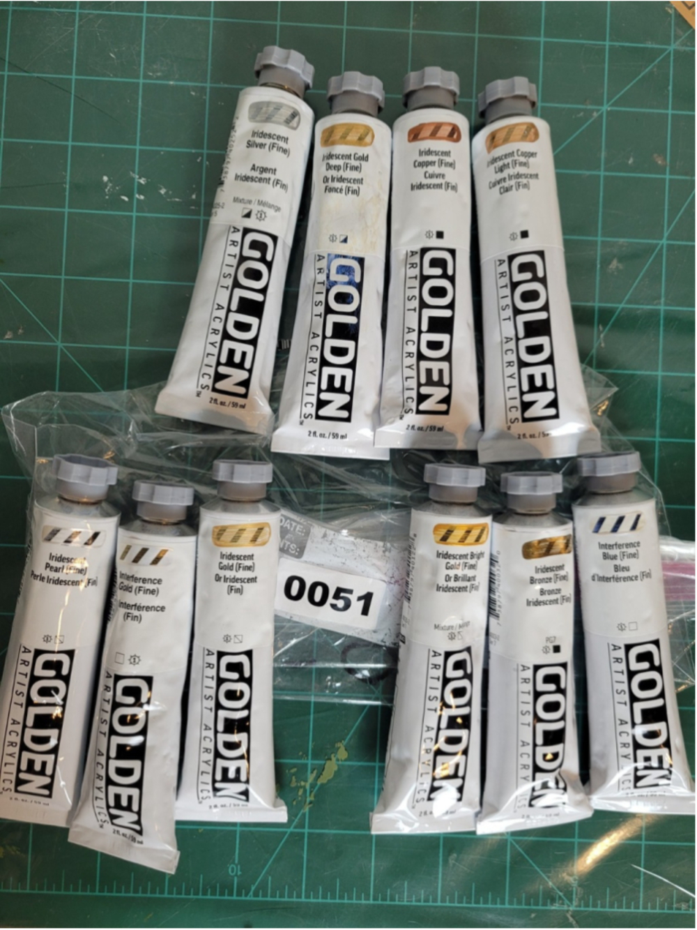 #51 Golden Heavy Body Acrylic 2oz Paint Lot Of 10 Colors New/Sealed.